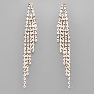 Multi Crystal Row Drop Earrings